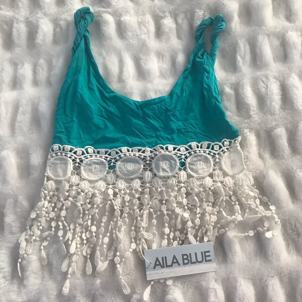Aila blue crop top